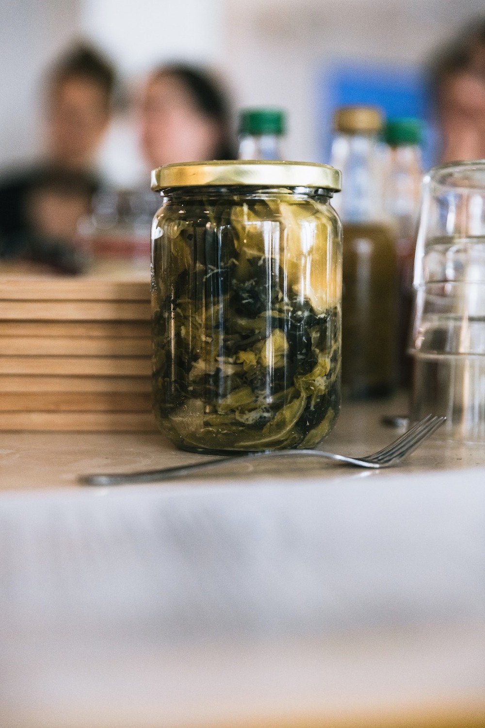 fermented kale kraut in glas